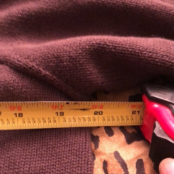 Mossimo Supply & Co size XL Dark brown 3/4 sleeve cropped cardigan one button - Picture 7 of 9